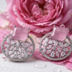 Luxe Pink Circle Earrings