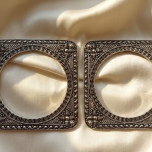 Vintage Geometric Oxidized Bangle