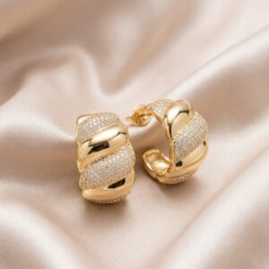 Gilded Croissant Hoops
