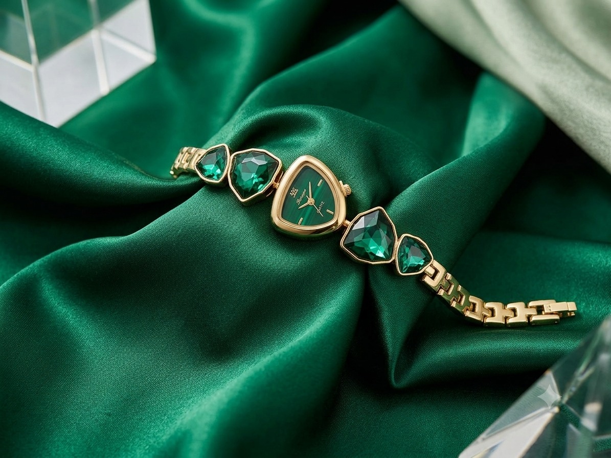 Emerald Elegance Watch