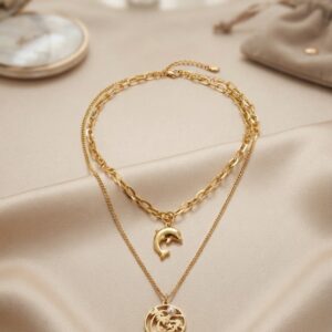 Evelyn Double Pendant Necklace