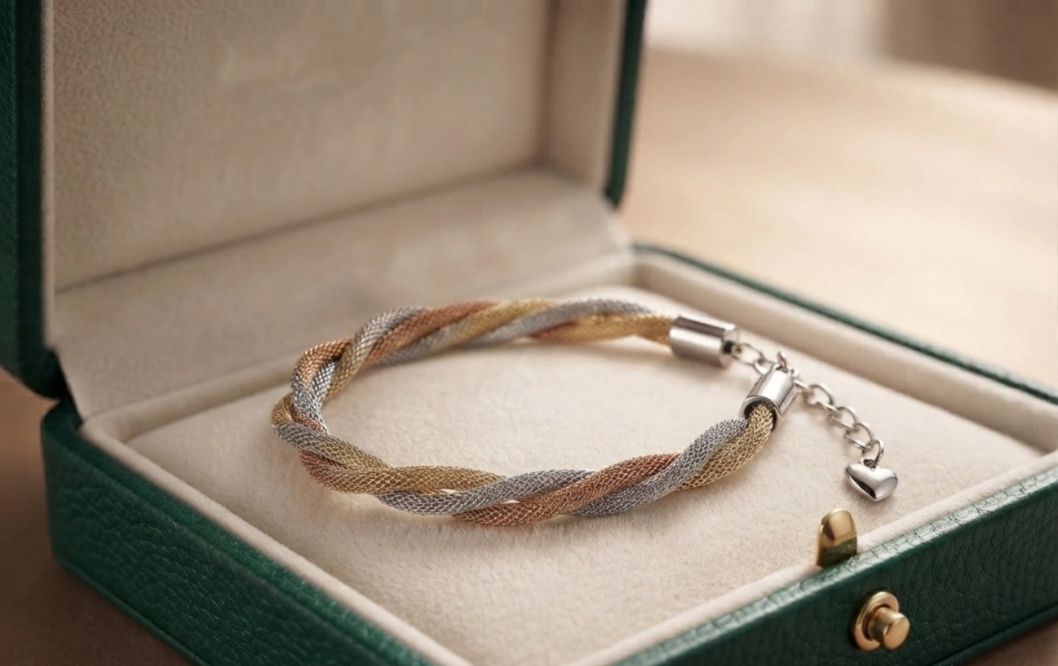 Tricolor Braided Bracelet - Image 2