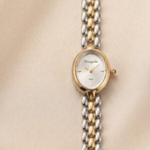 Women’s Elegant Two-Tone Oval Bracelet Watch