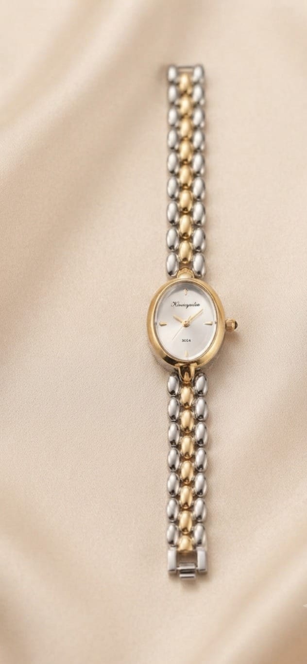 Women’s Elegant Two-Tone Oval Bracelet Watch