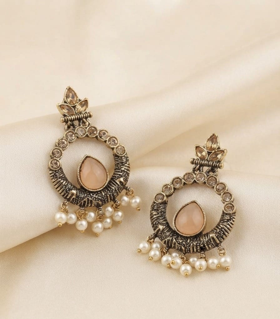 Oxidized Ethnic Earrings - Image 3
